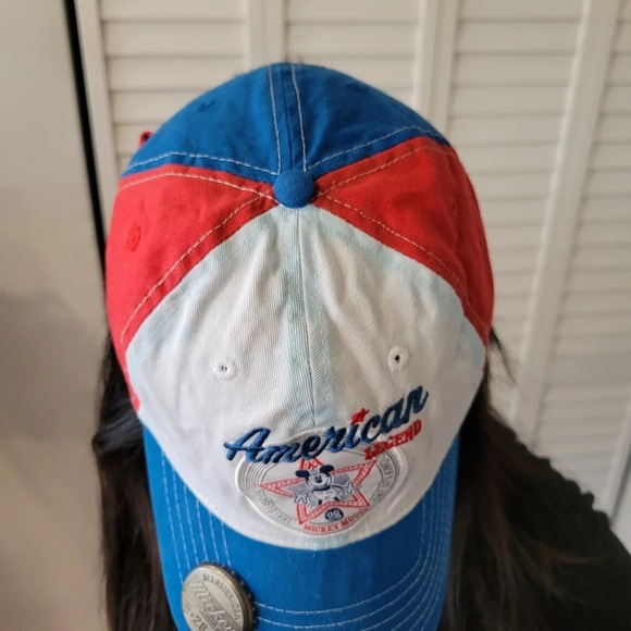 Disney Parks Mickey Mouse Baseball Hat Bottle Opener‎ Adjustable Americana Cap - Picture 7 of 11